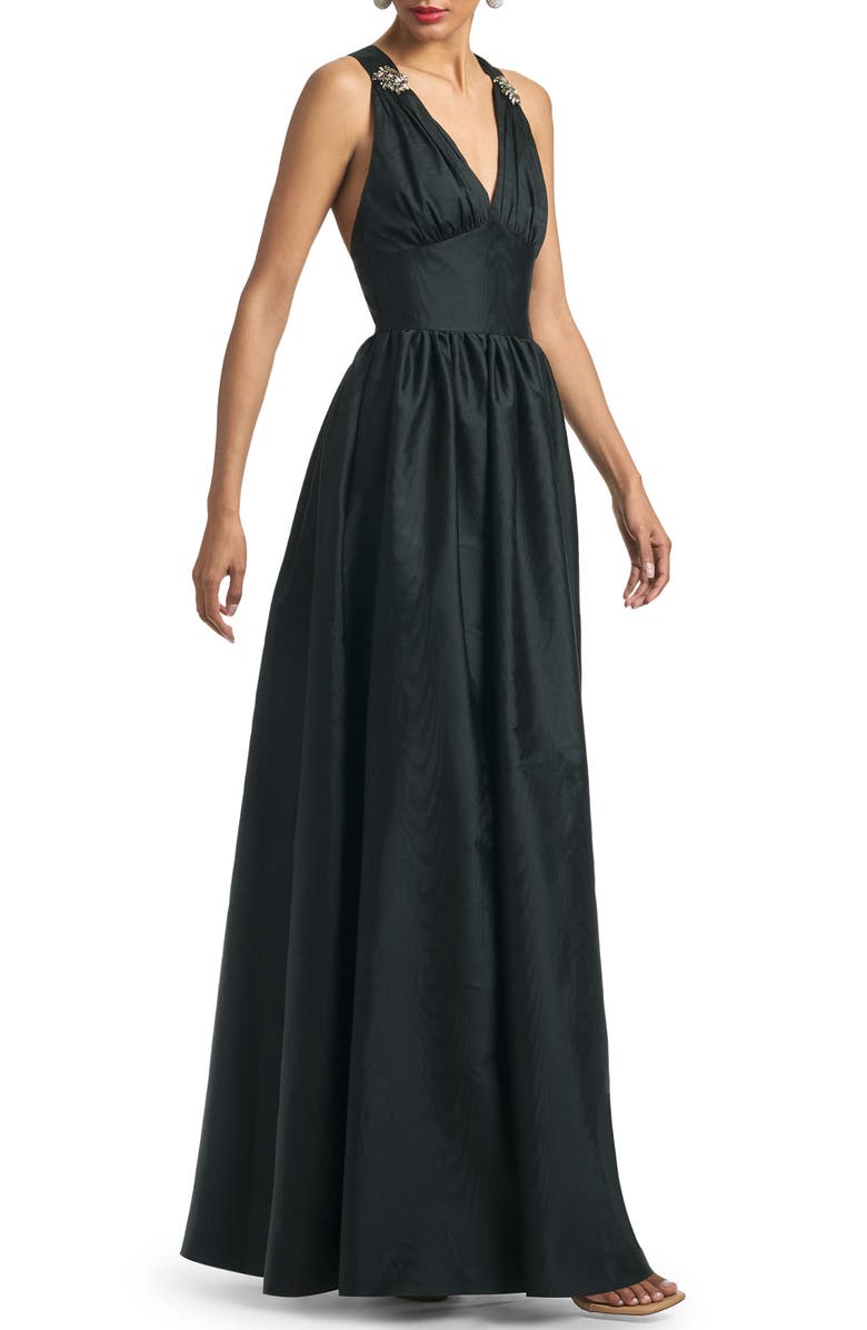 Sachin & Babi Kenzia Embellished Moiré Taffeta Gown, Alternate, color,