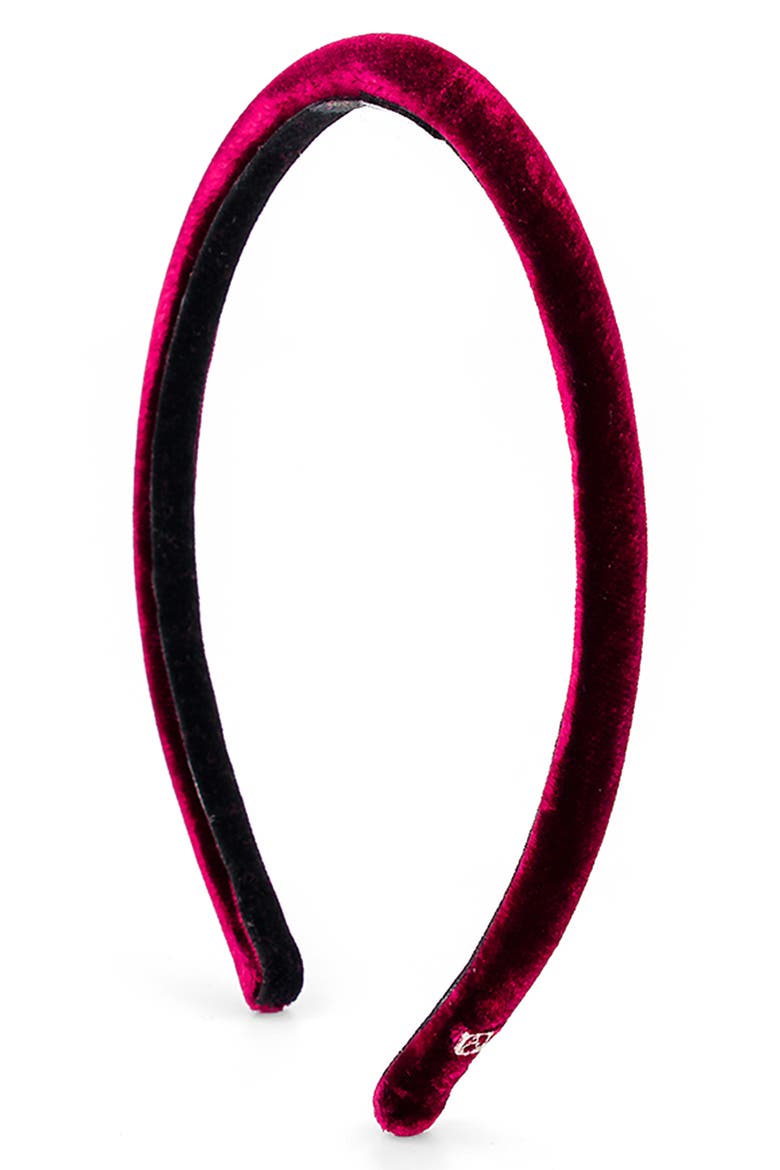 Velvet Headband, Main, color, BURGUNDY