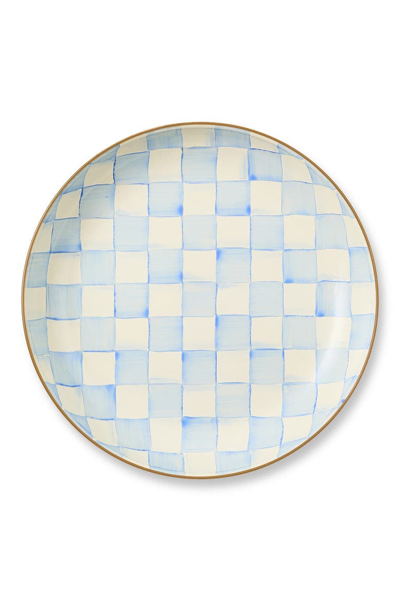 Sky Check Enameled Steel Abundant Bowl, Alternate, color, SKY CHECK