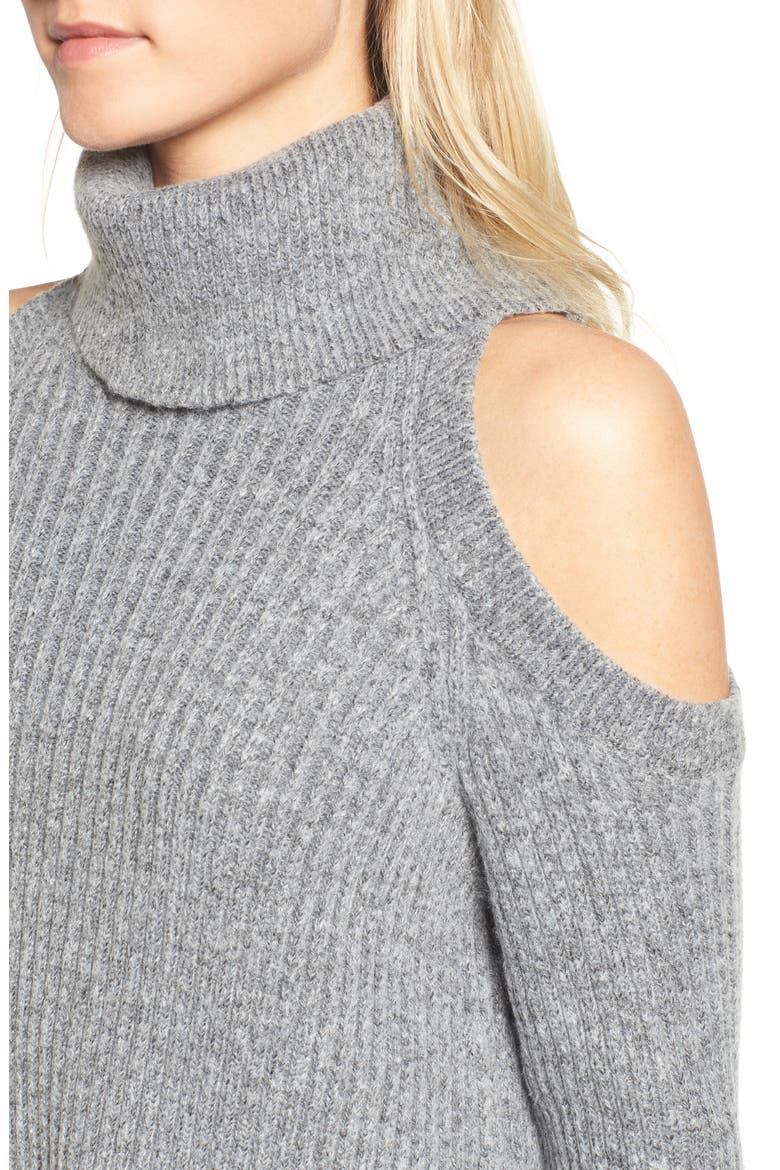 Rodell Cold Shoulder Sweater, Alternate, color, MEDIUM HEATHER GREY