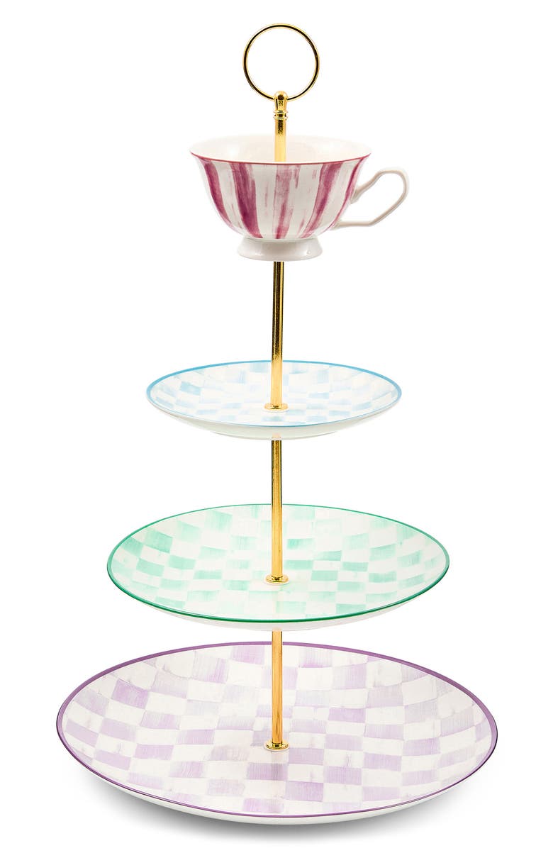 MACKENZIE CHILDS Wonderland Three Tier Sweet Stand, Main, color, Multi