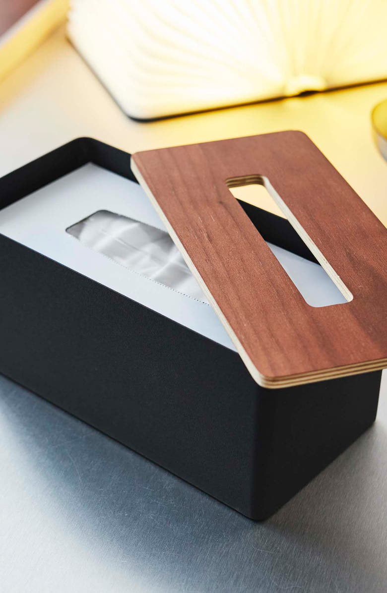 Yamazaki Standard Rectangular Tissue Box Case, Alternate, color, Walnut