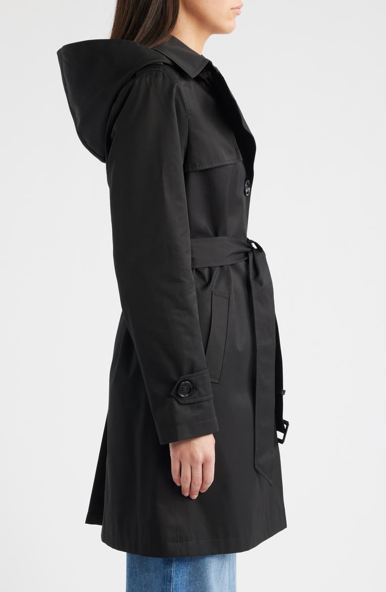 Sam Edelman Single Breasted Trench Coat, Alternate, color, Black