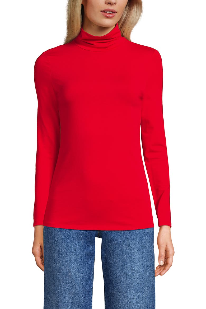 Lightweight Jersey Long Sleeve Turtleneck, Main, color, Compass Red