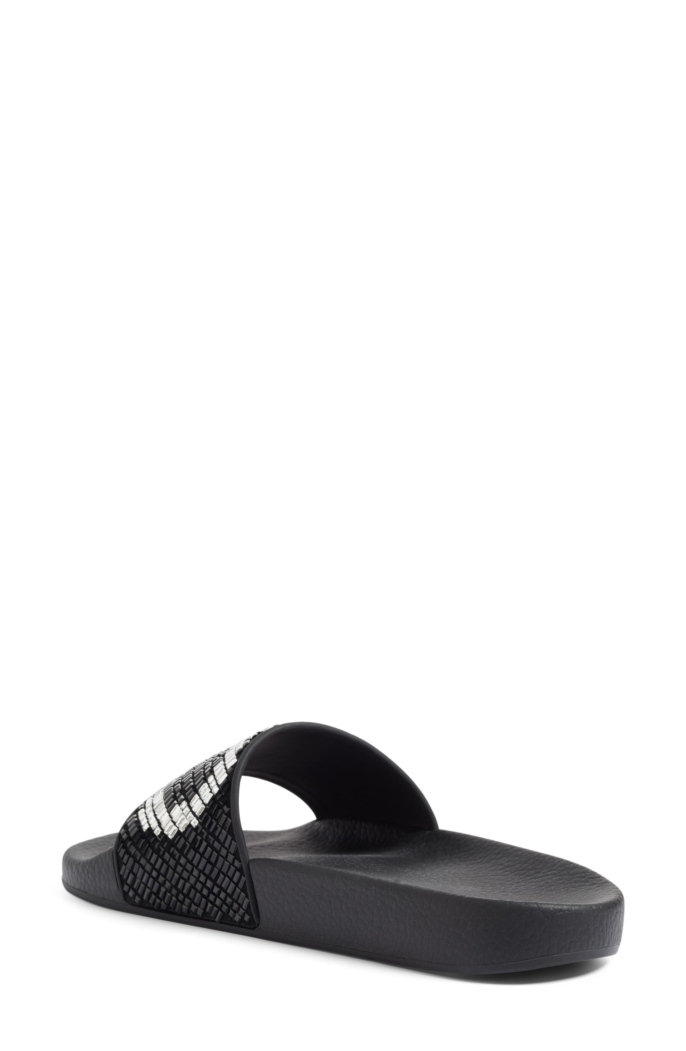 FERRAGAMO Salvatore Ferragamo Crystal Logo Slide Sandal, Alternate, color, 