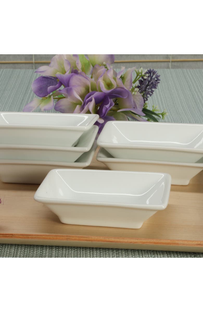 BIA Cordon Bleu Set of 4 Rectangular Soy Sauce Dishes, Alternate, color, White