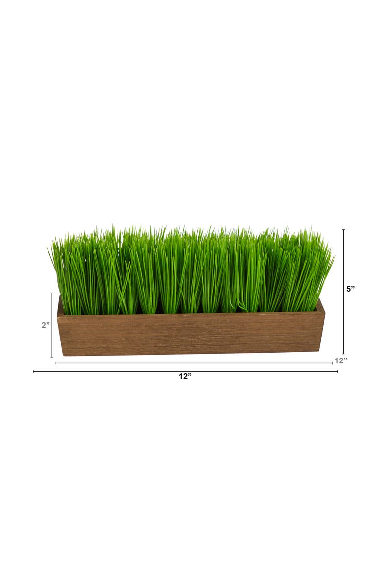 NEARLY NATURAL 12-in Grass Artificial Plant in Decorative Planter, Alternate, color, Green