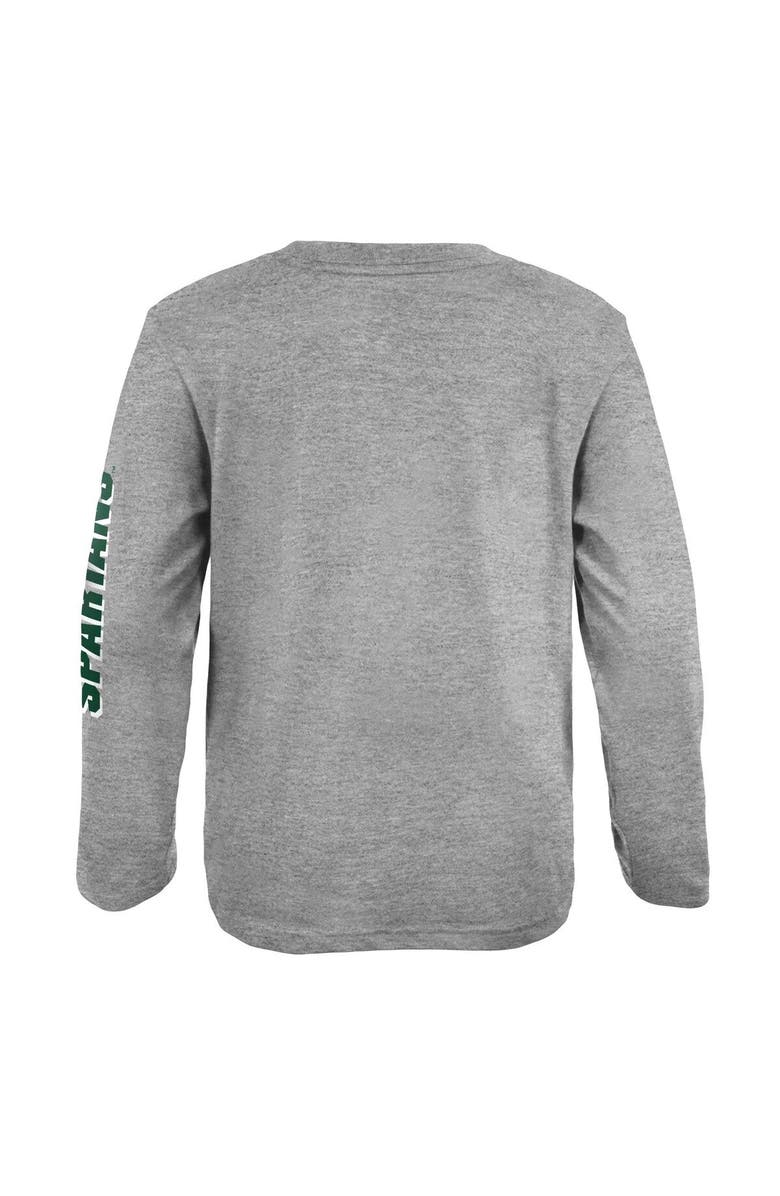 Outerstuff Youth Heather Gray Michigan State Spartans 2-Hit For My Team Long Sleeve T-Shirt, Alternate, color, 