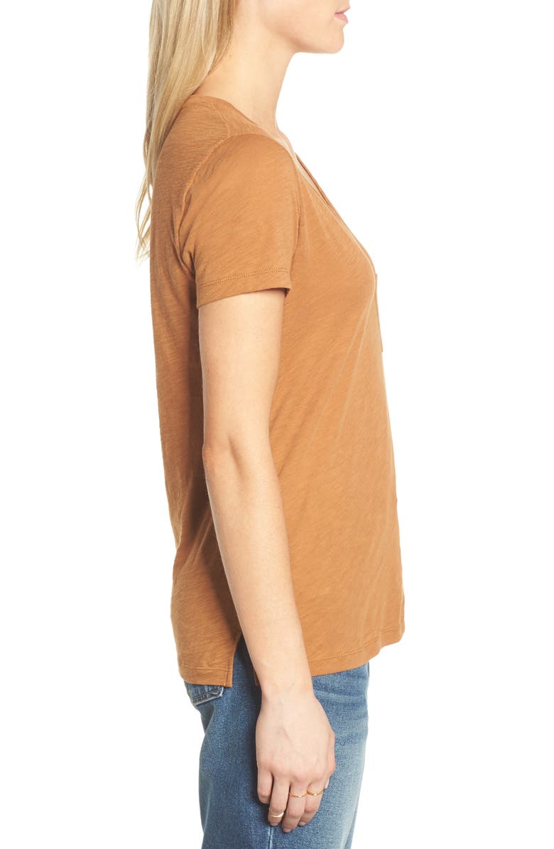 Madewell Whisper Cotton V-Neck Pocket Tee, Alternate, color, Acorn