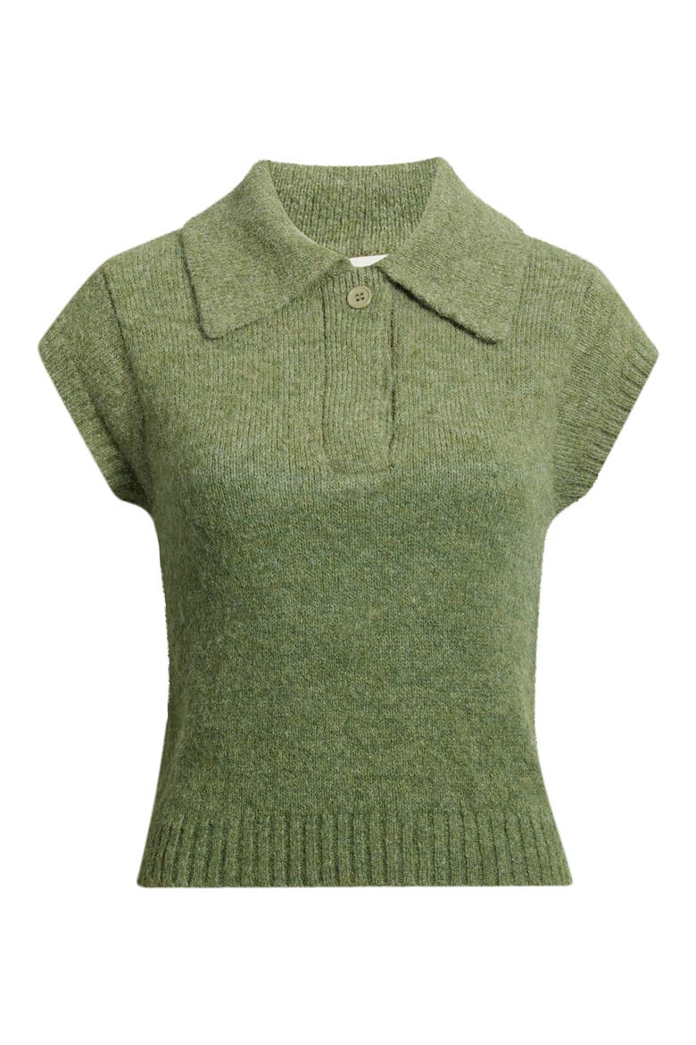 Charlene Short Sleeve Polo Sweater, Alternate, color, OLIVE