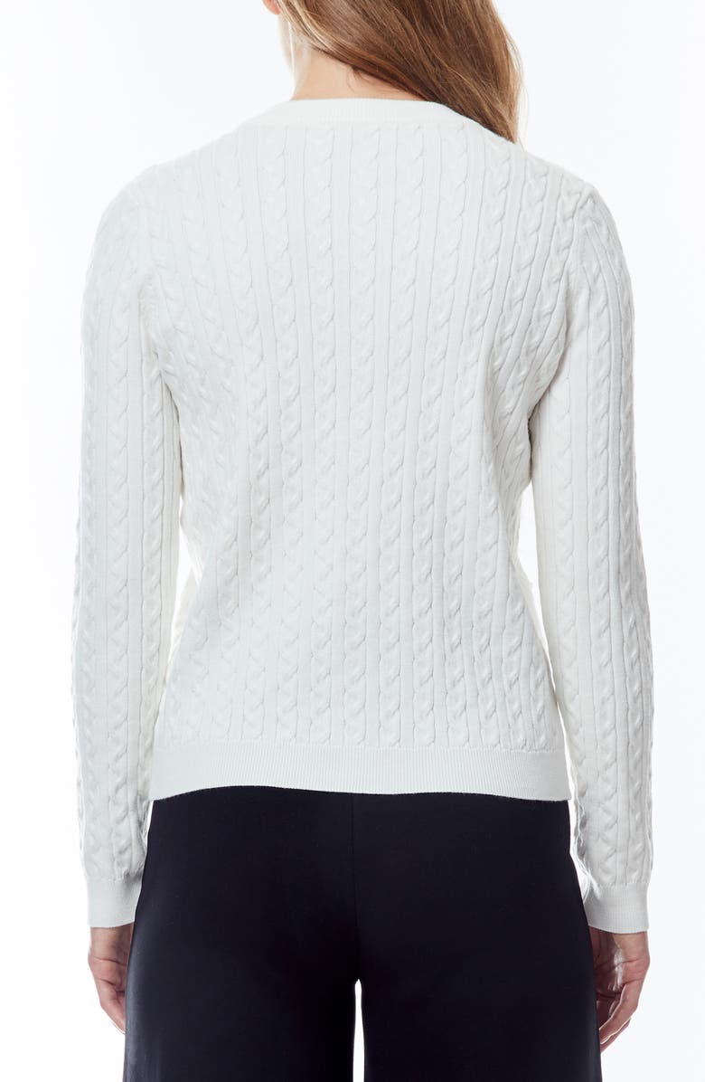 BY DESIGN Drew Cable Knit Crop Cardigan, Alternate, color, Gardenia