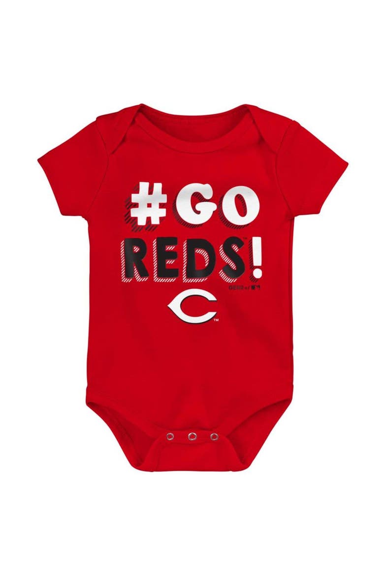 Infant Red/White/Gray Cincinnati Reds Born To Win 3-Pack Bodysuit Set, Alternate, color, Red