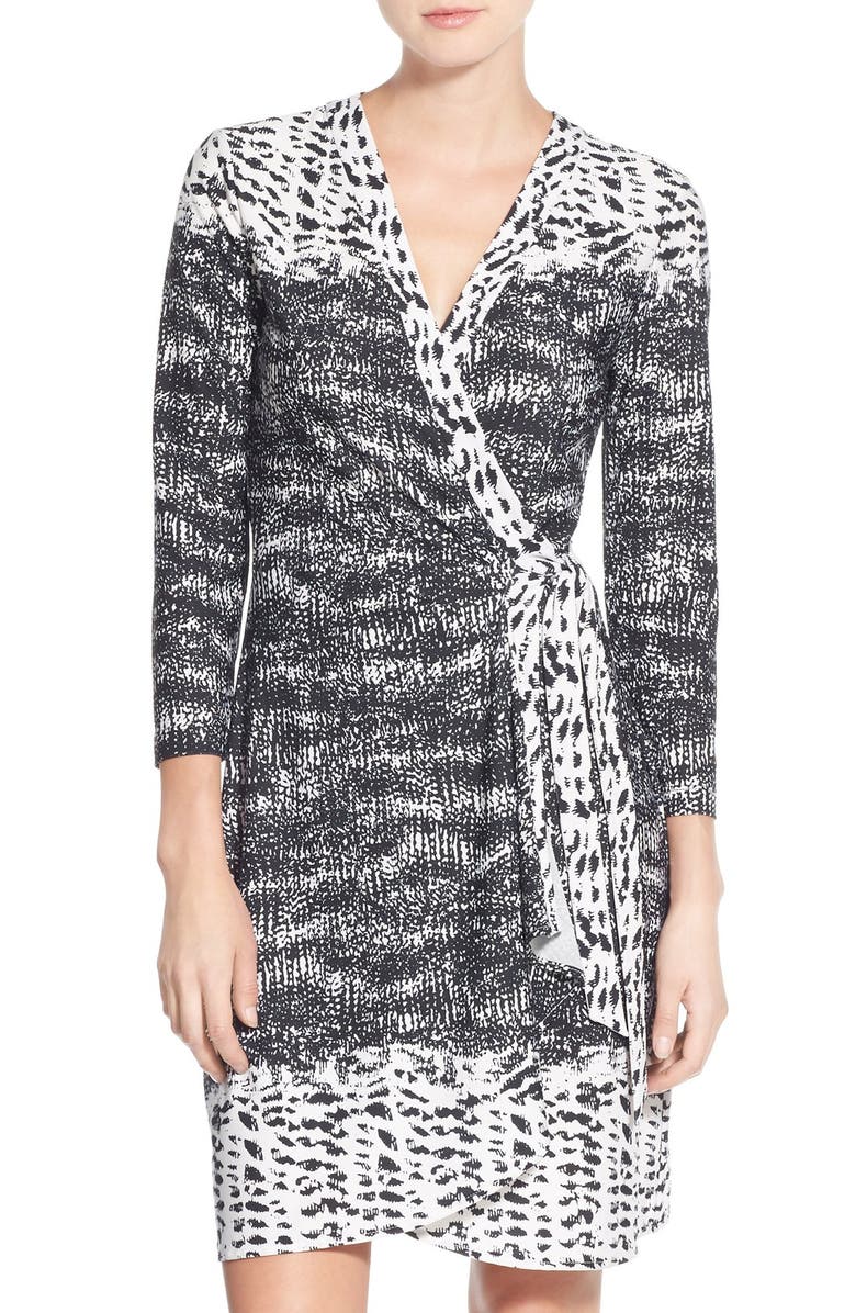 BCBGMAXAZRIA 'Adele' Print Jersey Wrap Dress, Main, color, 