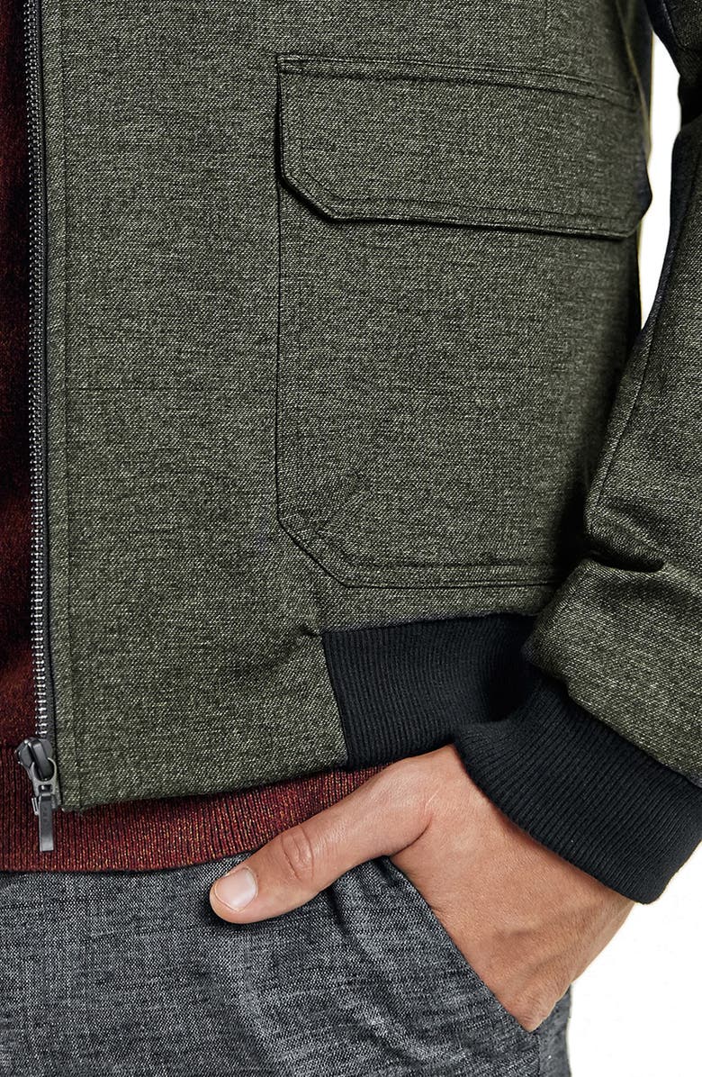 Topman Olive Bomber Jacket, Alternate, color, 