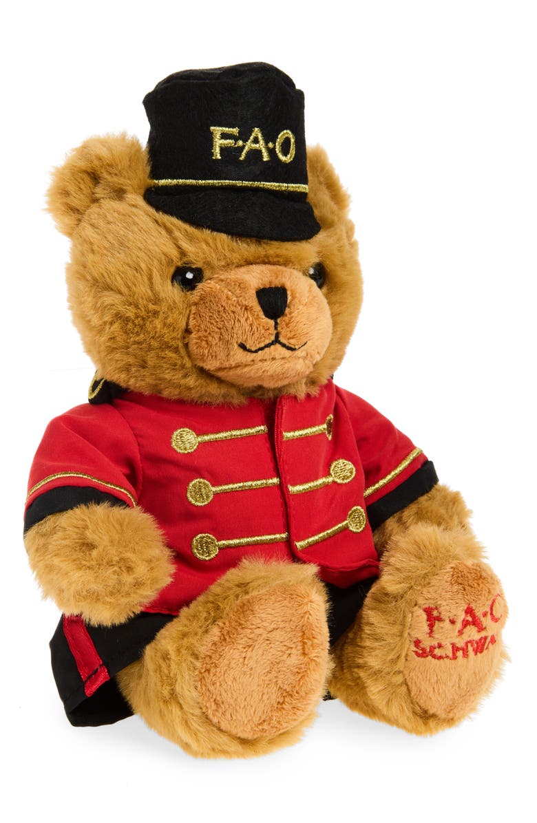 FAO Schwarz Bear Soldier Plush Stuffed Animal, Alternate, color, Brown