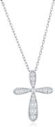 SIMONA Sterling Silver CZ Cross Necklace