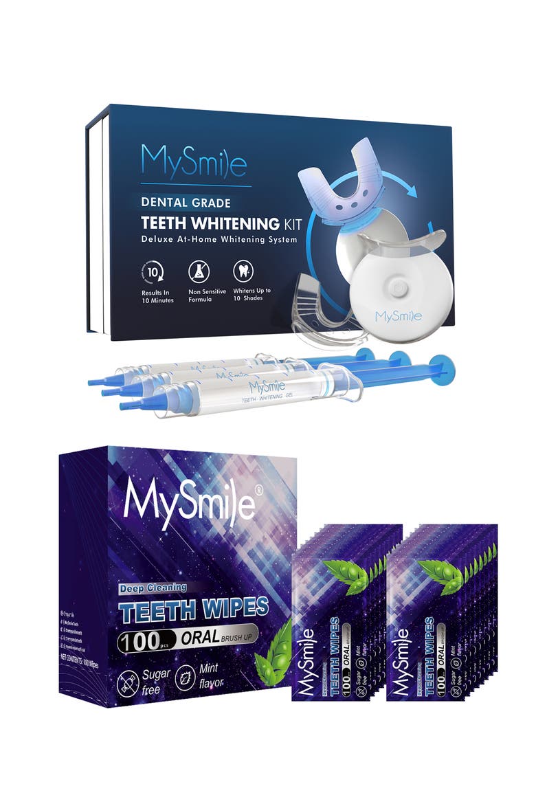 Original Teeth Whitening Kit With Teeth Wipes Double Pack, Main, color, Blue