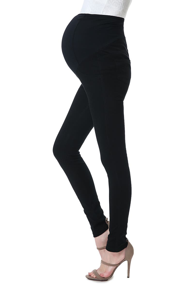 Kimi and Kai Sadie Over the Belly Maternity Denim Leggings, Alternate, color,