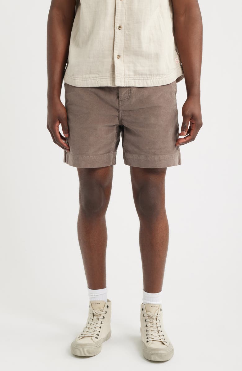 Imperfects Easy Rider Drawstring Corduroy Shorts, Main, color, Driftwood