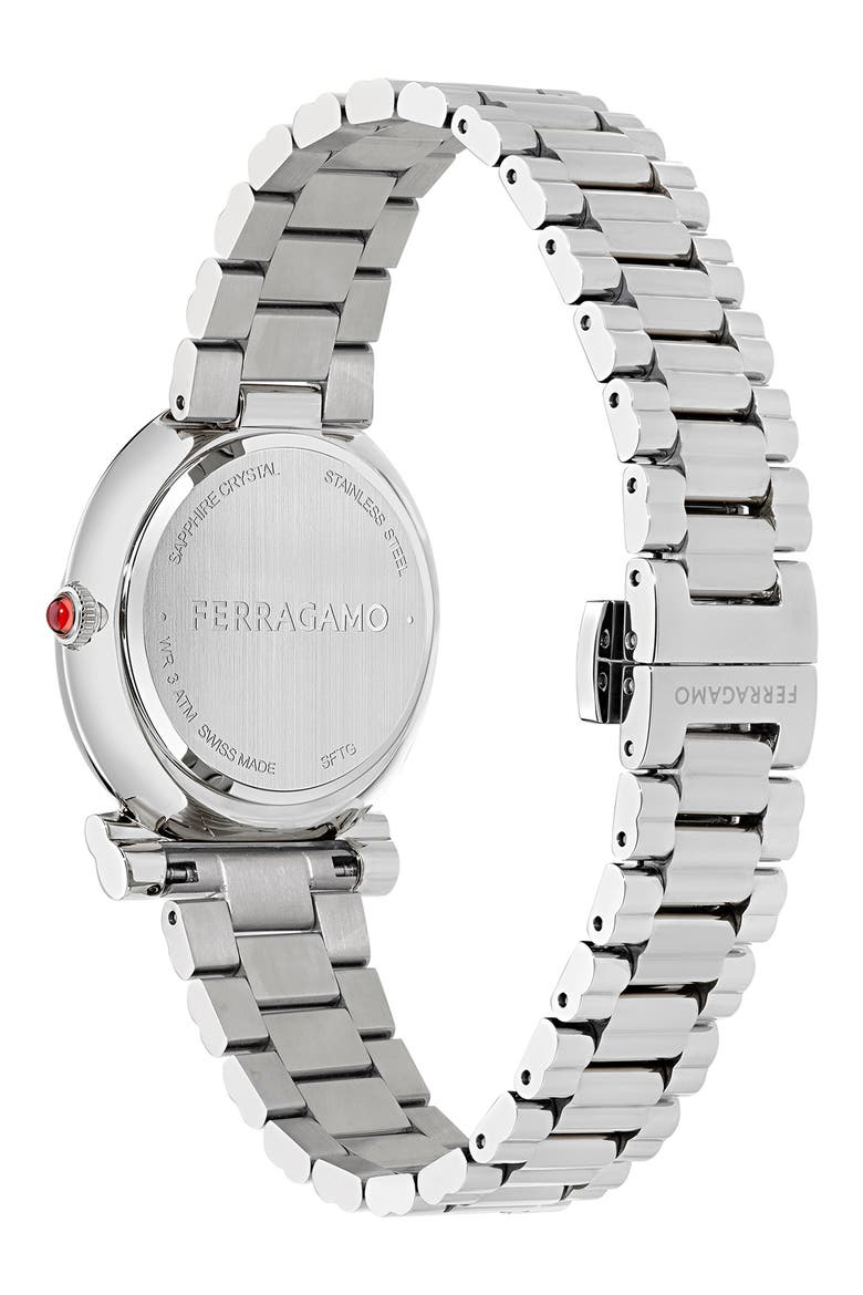 Gancini Mother-of-Pearl Twisted Bracelet Watch, 32mm, Alternate, color, STAINLESS STEEL