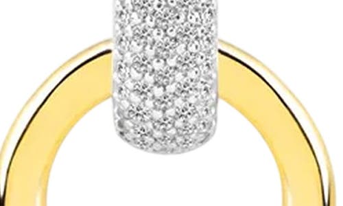 Gabi Rielle Two-tone Cubic Zirconia Doorknocker Earrings