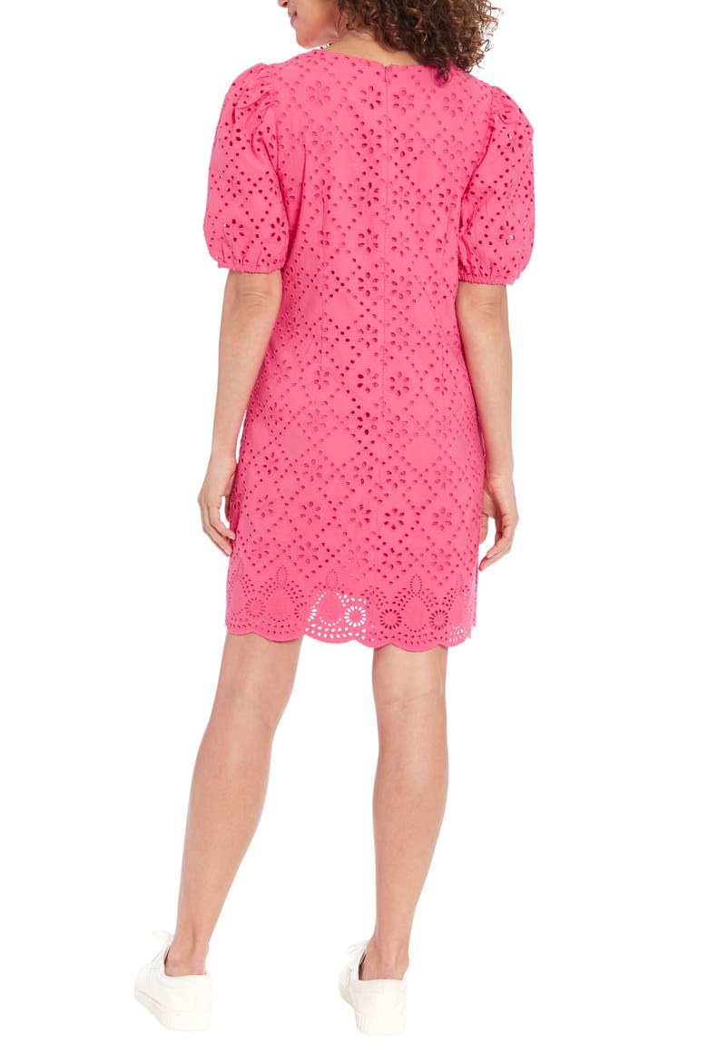 Cotton Eyelet Shift Dress, Alternate, color, FANDANGO PINK