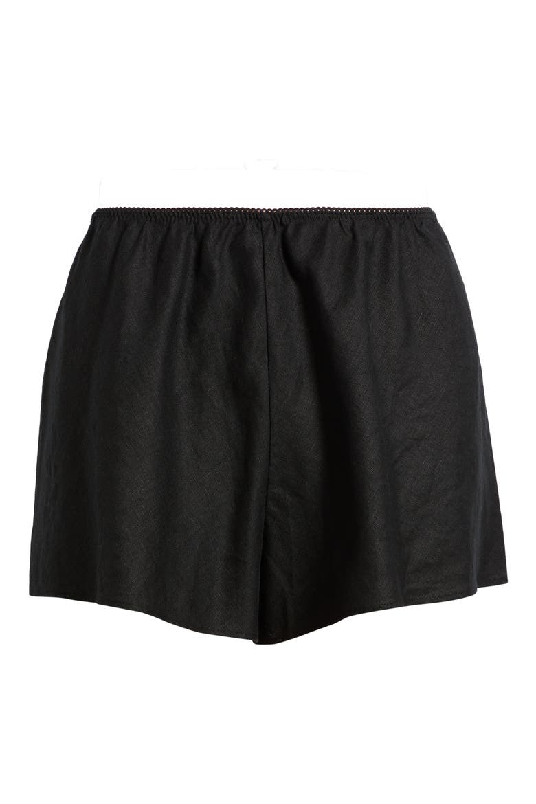 Loren Linen Shorts, Alternate, color, BLACK