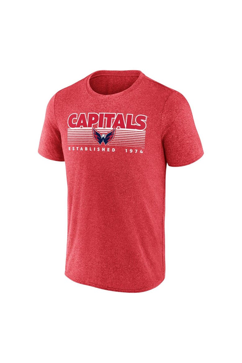 Men's Fanatics Branded Heathered Red Washington Capitals Prodigy Performance T-Shirt, Alternate, color, Heather Red