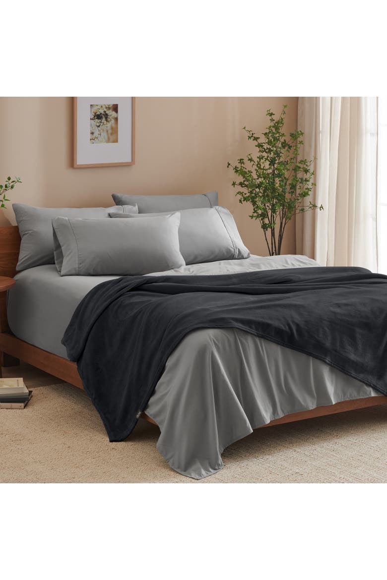 Microplush Fleece Blanket, Alternate, color, Black