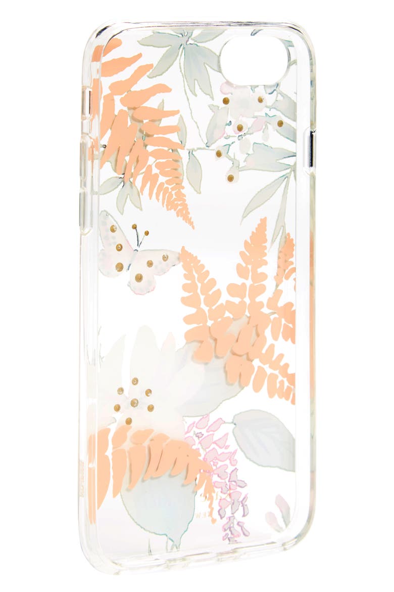jeweled botanical transparent iPhone 7/8 & 7/8 Plus case, Alternate, color, CLEAR MULTI