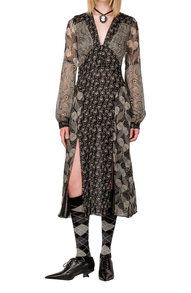 Anna Sui Beardsley Combo Dress, Main, color, 