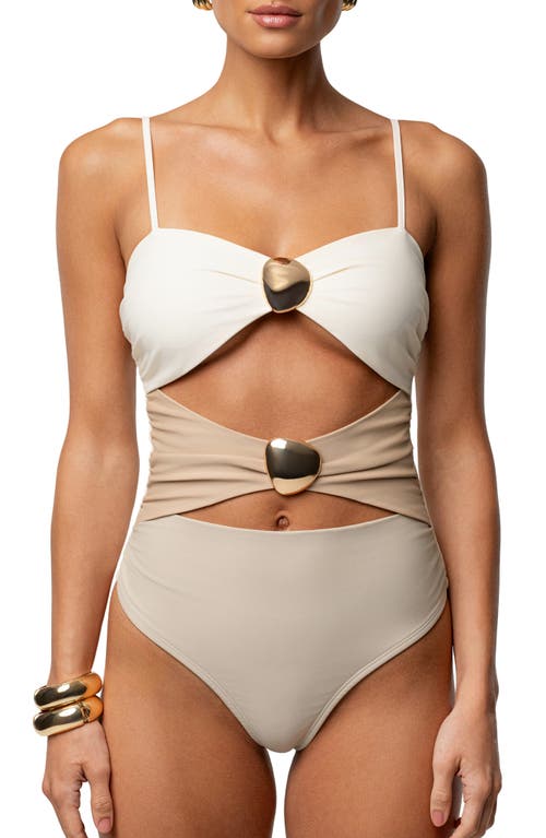 Jluxlabel Aura One-piece Swimsuit In White