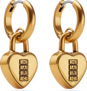 Marc Jacobs Heart Padlock Huggie Hoop Earrings