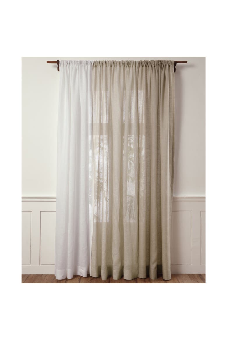 Linen Sheer Curtain with Rod Pocket  - 1 Panel., Alternate, color, Natural