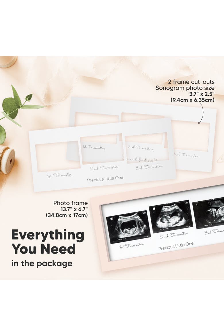 Trio Baby Sonogram Frame, Alternate, color, Petal Pink