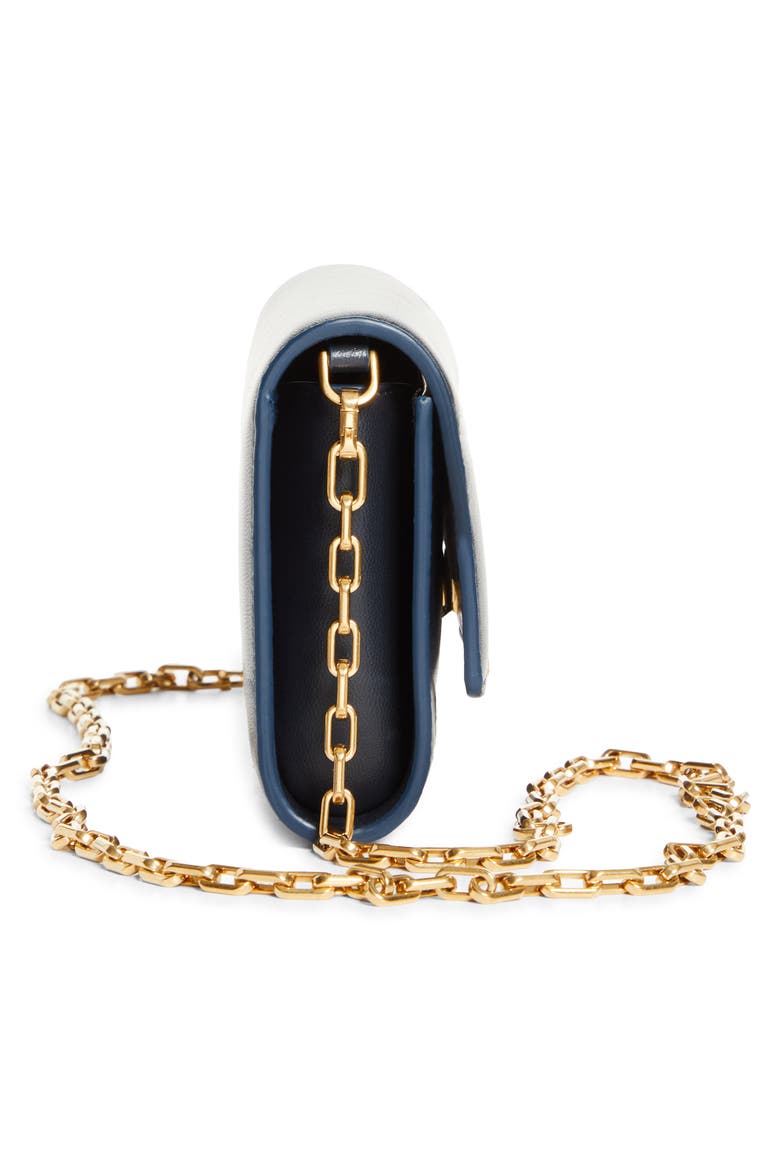 Bettina Leather Wallet on a Chain, Alternate, color, U423 MARINE/ GOLD