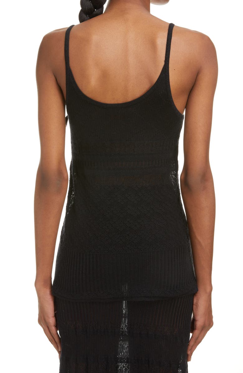 Chloé Wool, Silk & Cashmere Pointelle Tank, Alternate, color, Black