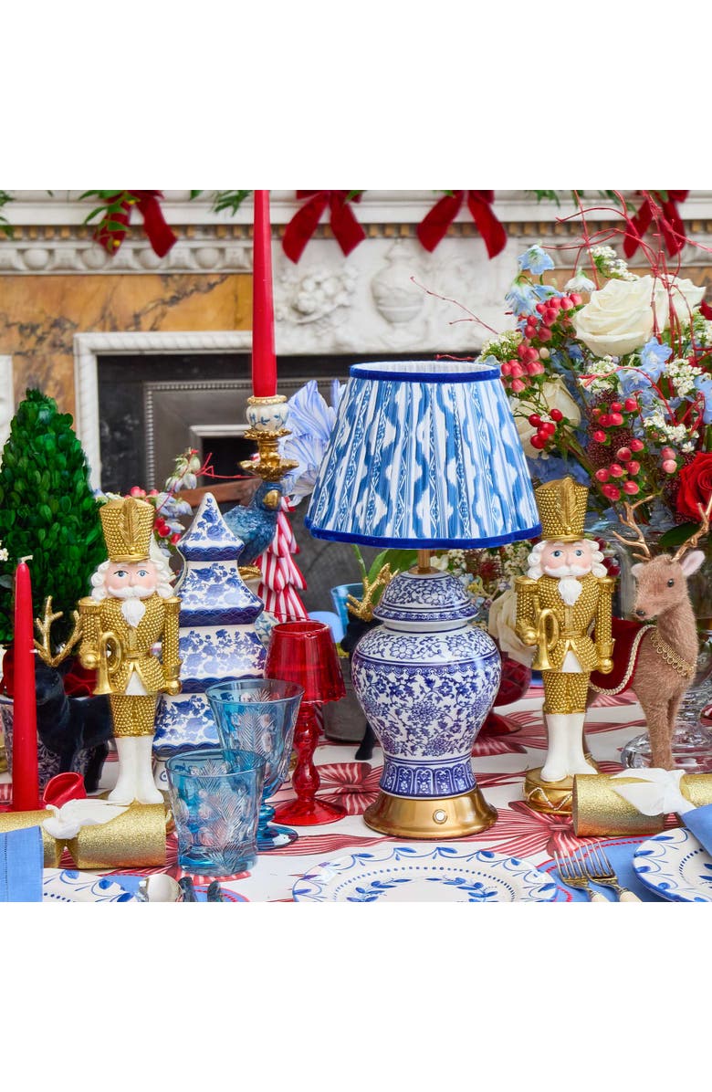 Mrs. Alice Cobalt Ikat Lampshade, Alternate, color, Blue