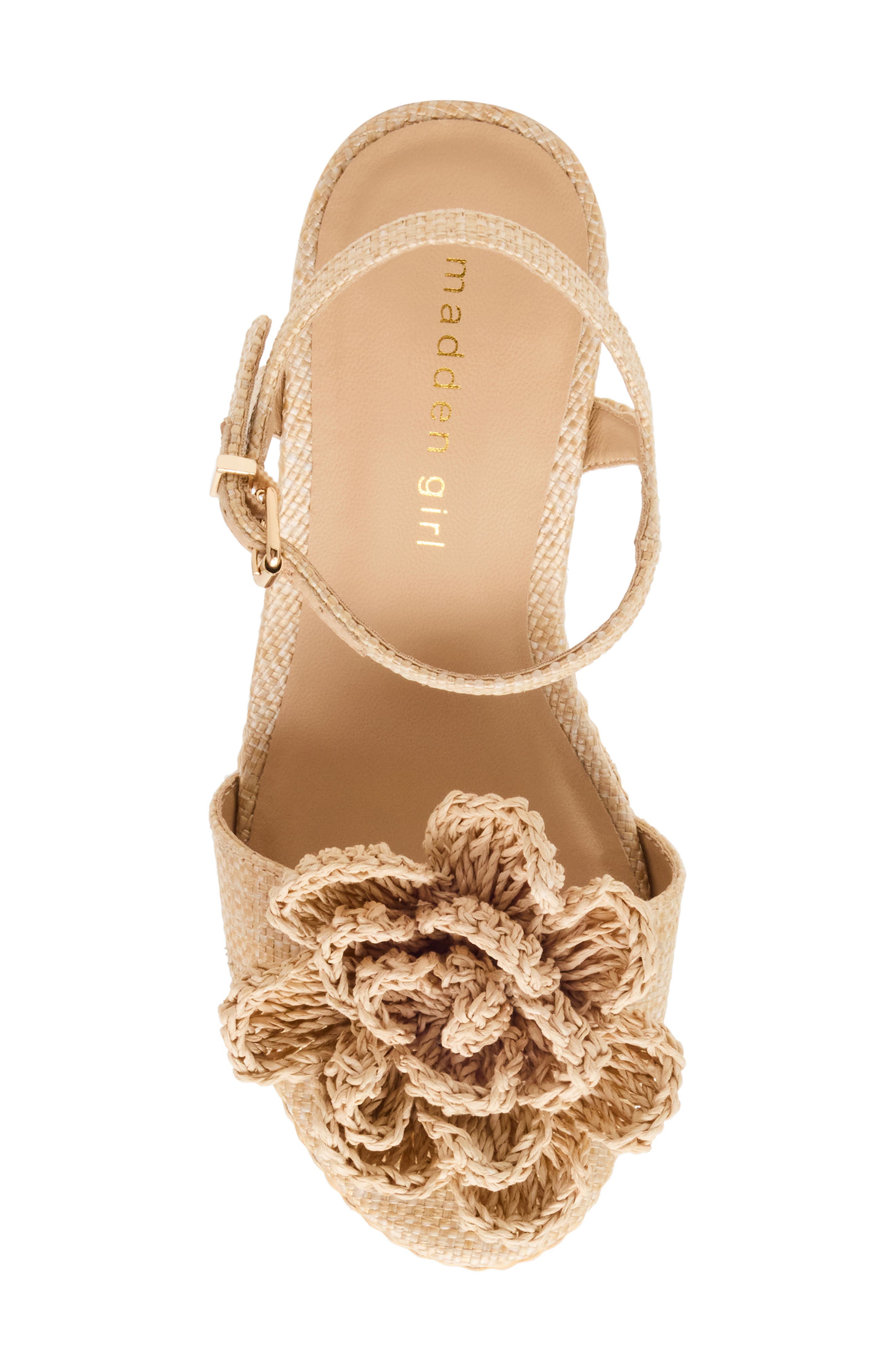 Madden Girl <p>Sasssy Platform Wedge Sandal (Women)</p>, Alternate, color, Natural Raffia