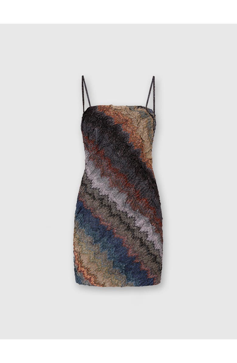 Missoni Mini Dress In Raschel Fabric, Main, color, Blue