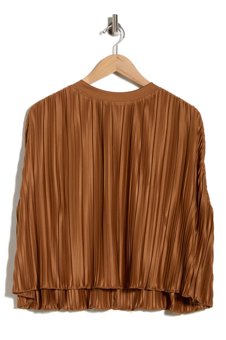 Olivia Sleeveless Pleated Cape Top, Alternate, color, RUST