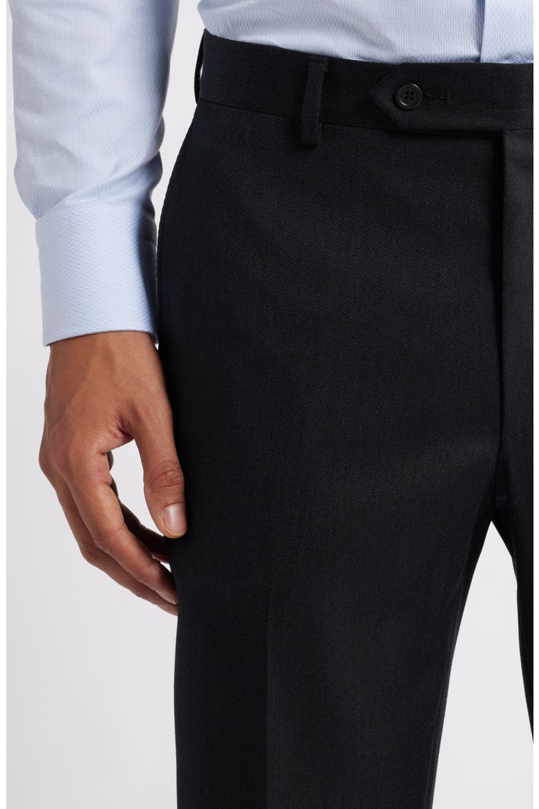 Roica Flat Front Straight Leg Dress Pants, Alternate, color, BLACK