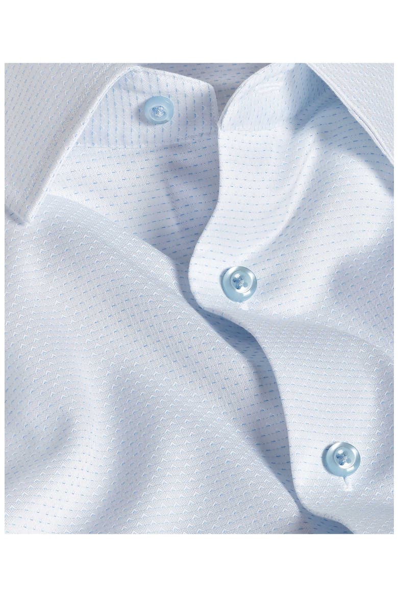 Trim Fit Light Purple Micropattern Cotton Dobby Dress Shirt, Alternate, color, WHITE/ SKY