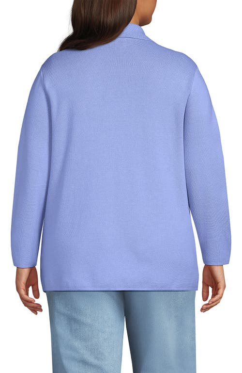 LANDS' END LANDS' END PLUS SIZE FINE GAUGE COTTON BUTTON FRONT BLAZER SWEATER 