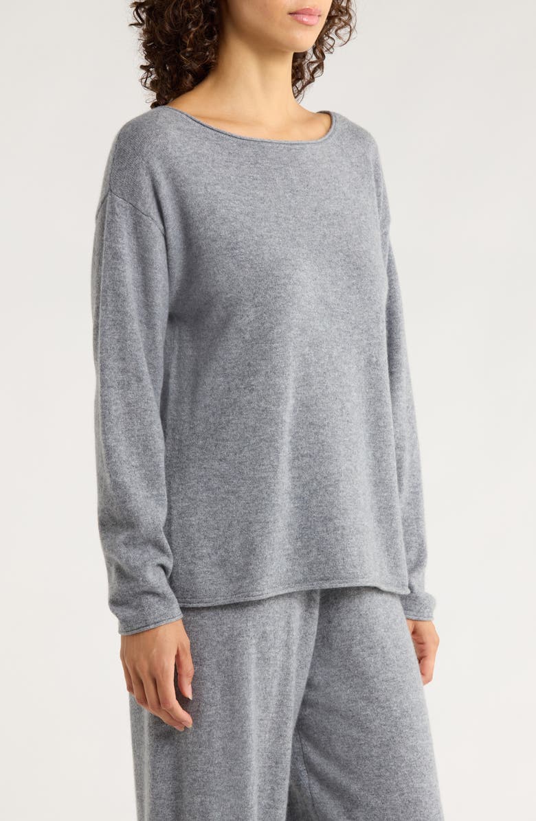 Nordstrom Cashmere Lounge Top, Alternate, color, Grey Night Heather