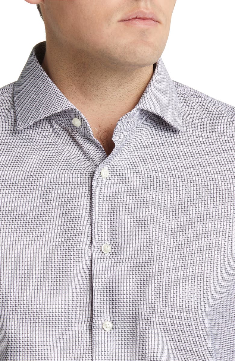 Nordstrom Trim Fit Non-Iron Jacquard Dress Shirt, Alternate, color, 