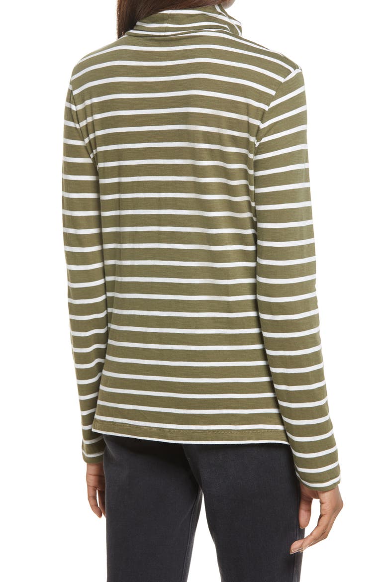 Esme Stripe Whisper Cotton Turtleneck, Alternate, color, LIGHTHOUSE