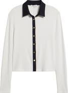rag & bone Contrast Trim Rib Button-Up Shirt