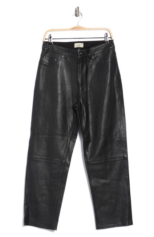 Dl1961 Patti Leather Ankle Straight Leg Pants In Black