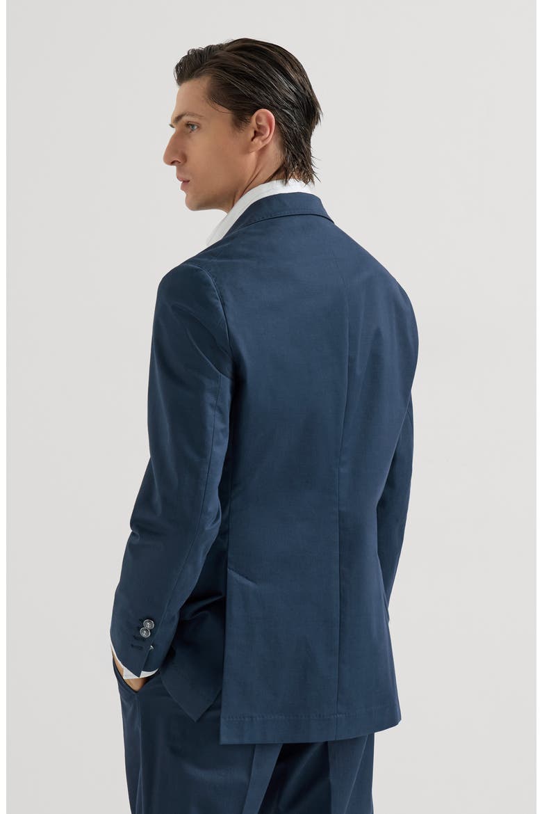 Comfort Cotton And Cashmere Gabardine Deconstructed Cavallo Blazer With Metal Buttons, Alternate, color, Cobalt